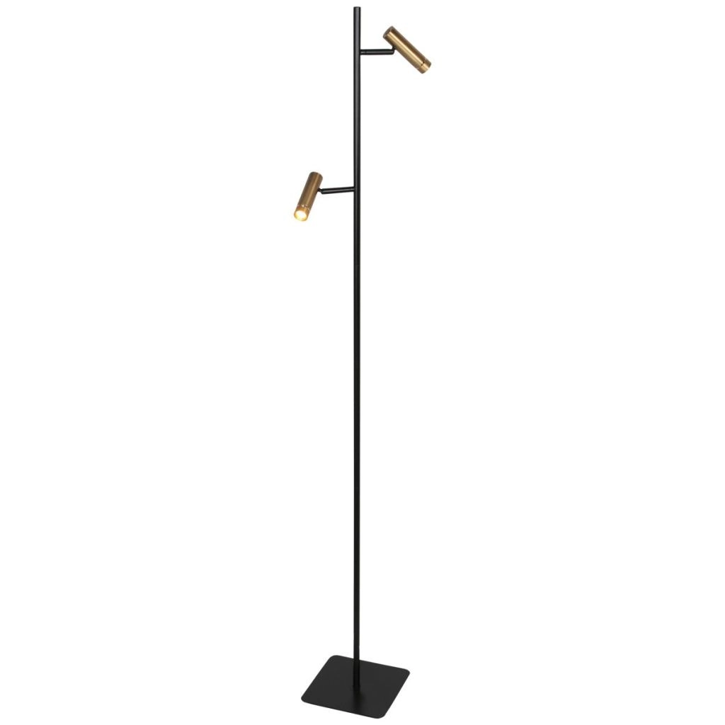 Floor lamp 2-lights Lumo black with gold Steinhauer 8712746184662