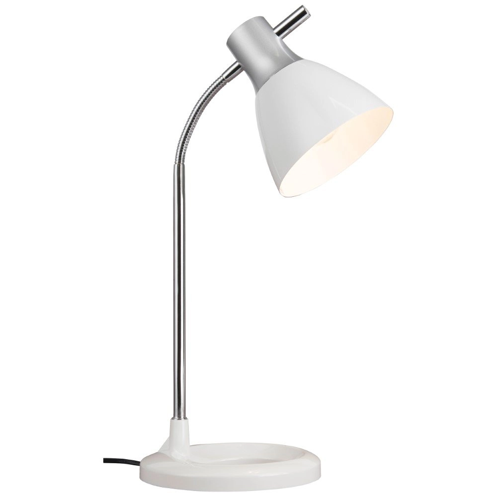 Sleek desk lamp Jan silver with white Brilliant 4004353121609