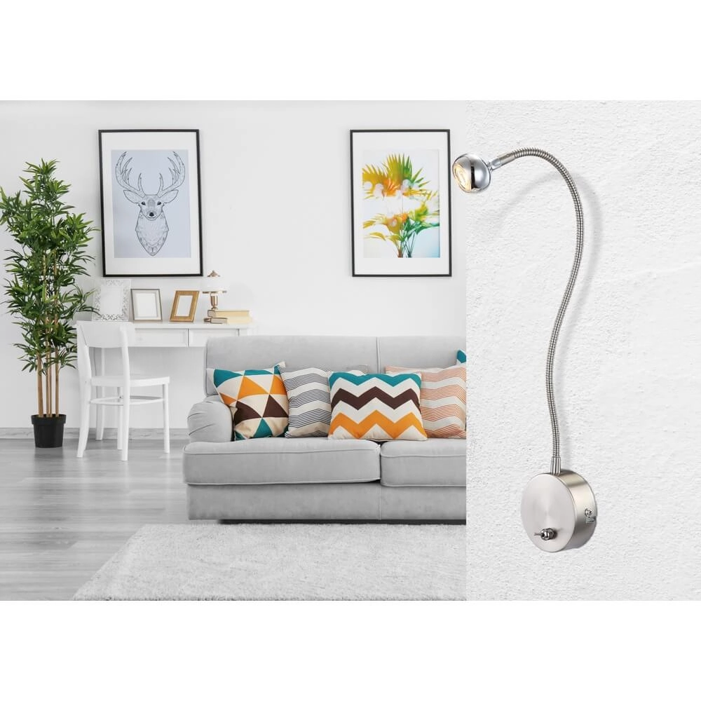 Wall lamp Serpent Nickel corded Globo 9007371290420