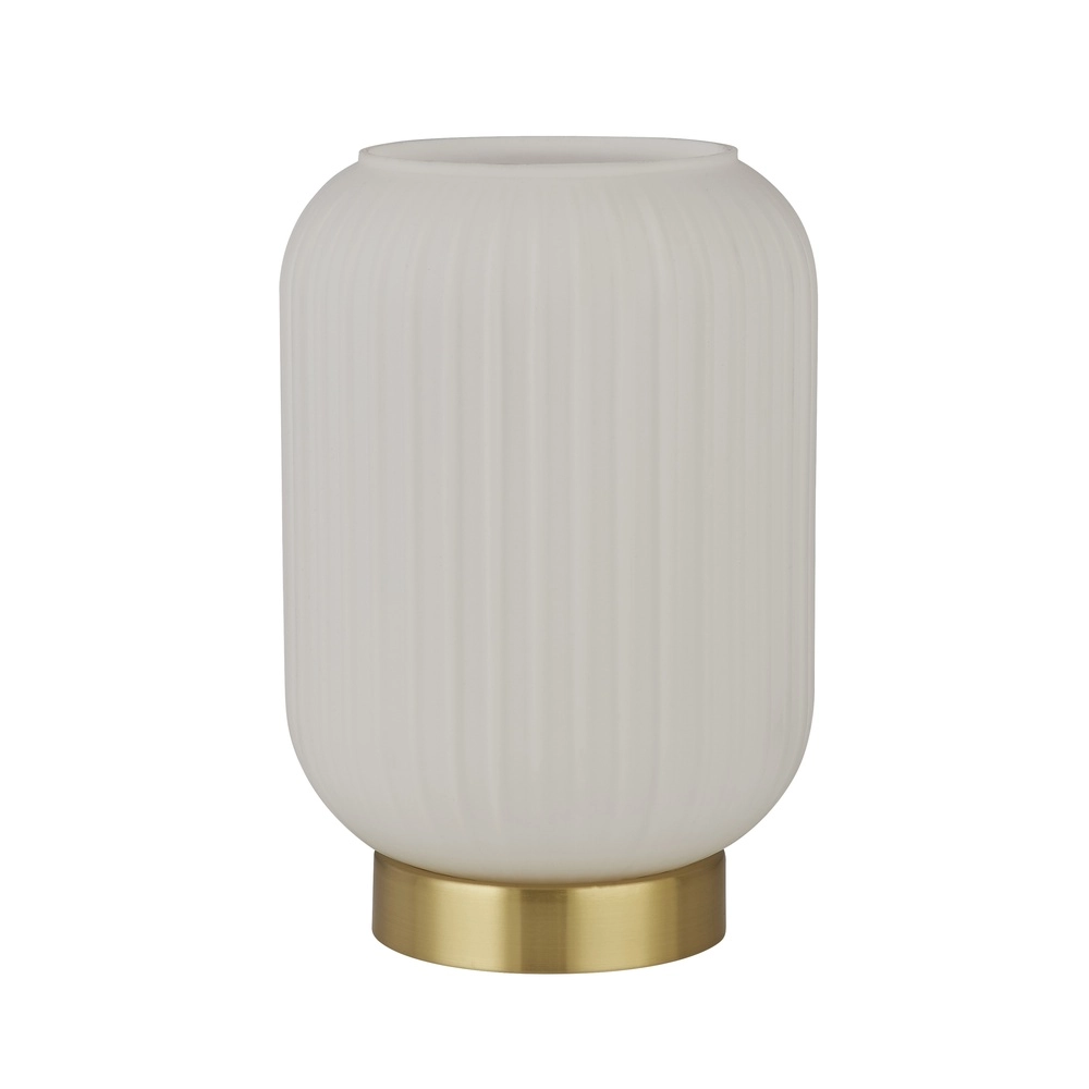 Table lamp Pearl gold with white glass
