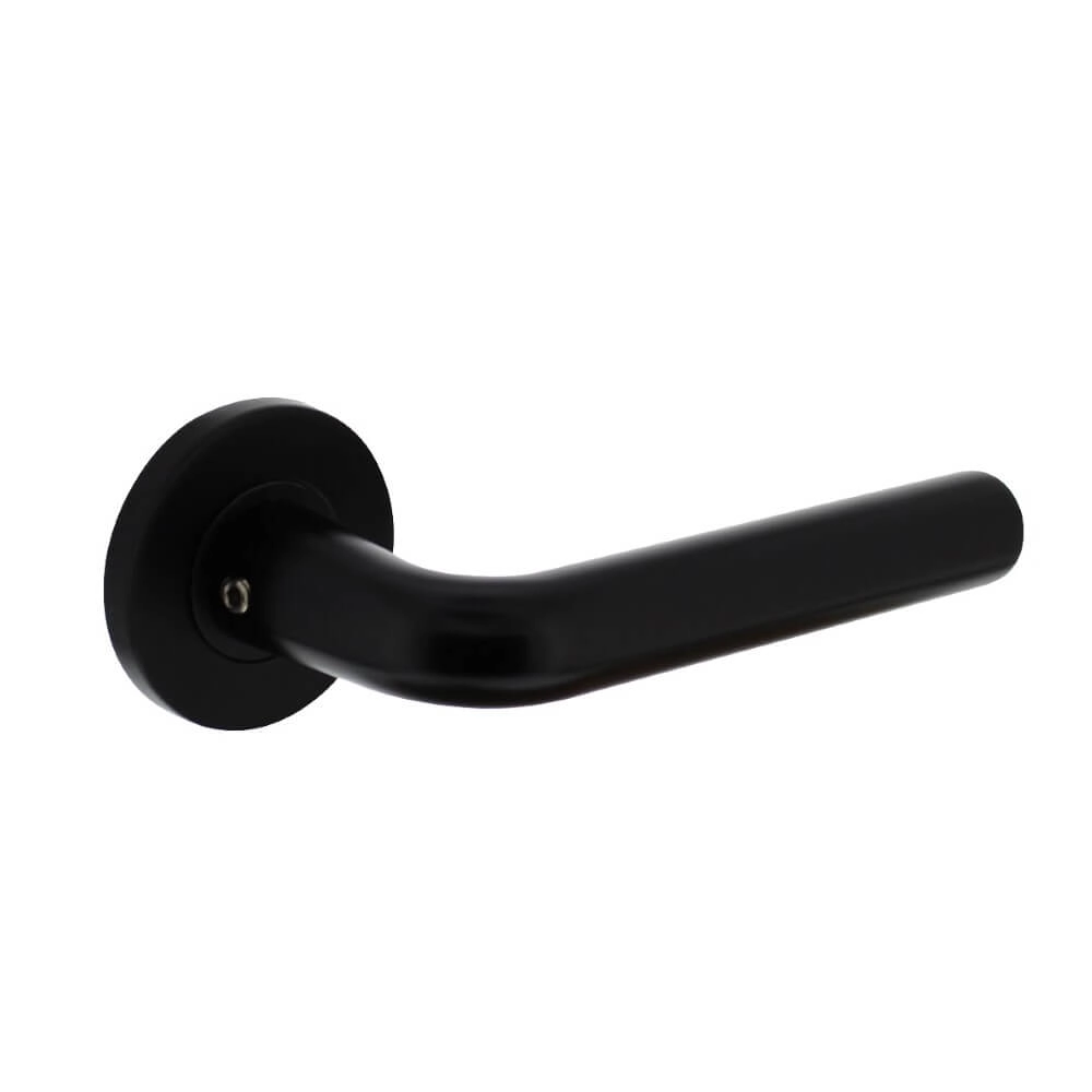 Modern door handle Recht Aluminum Black