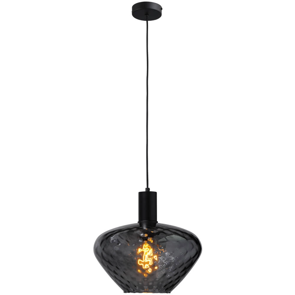 Hanging lamp black Porto with Blossom smoke glass - Ø 30cm Masterlight 8718121269320