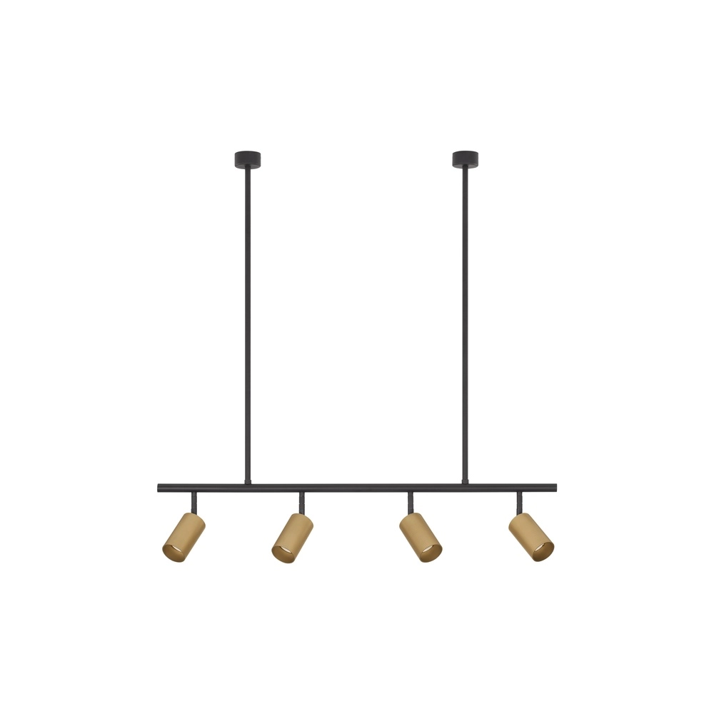 Pendant lamp Pogno 4-light black with gold straight Lyora 5212017440679