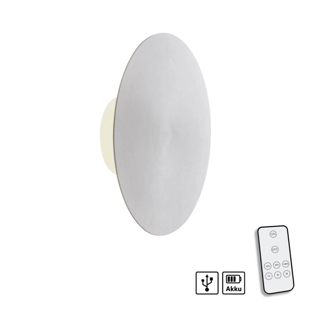 Design wall lamp Akku Puntua Ø 25cm aluminum Paul Neuhaus 4012248372531