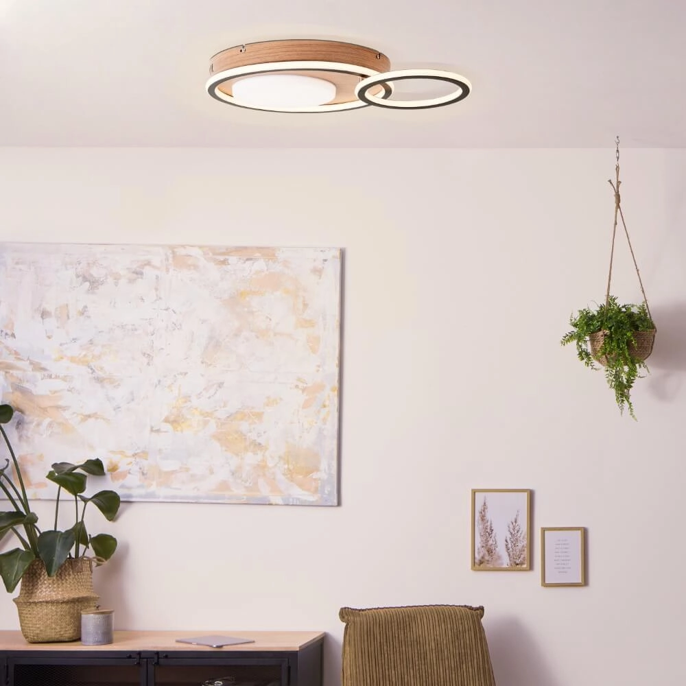 Round wooden ceiling lamp Karney Brilliant 4004353409646