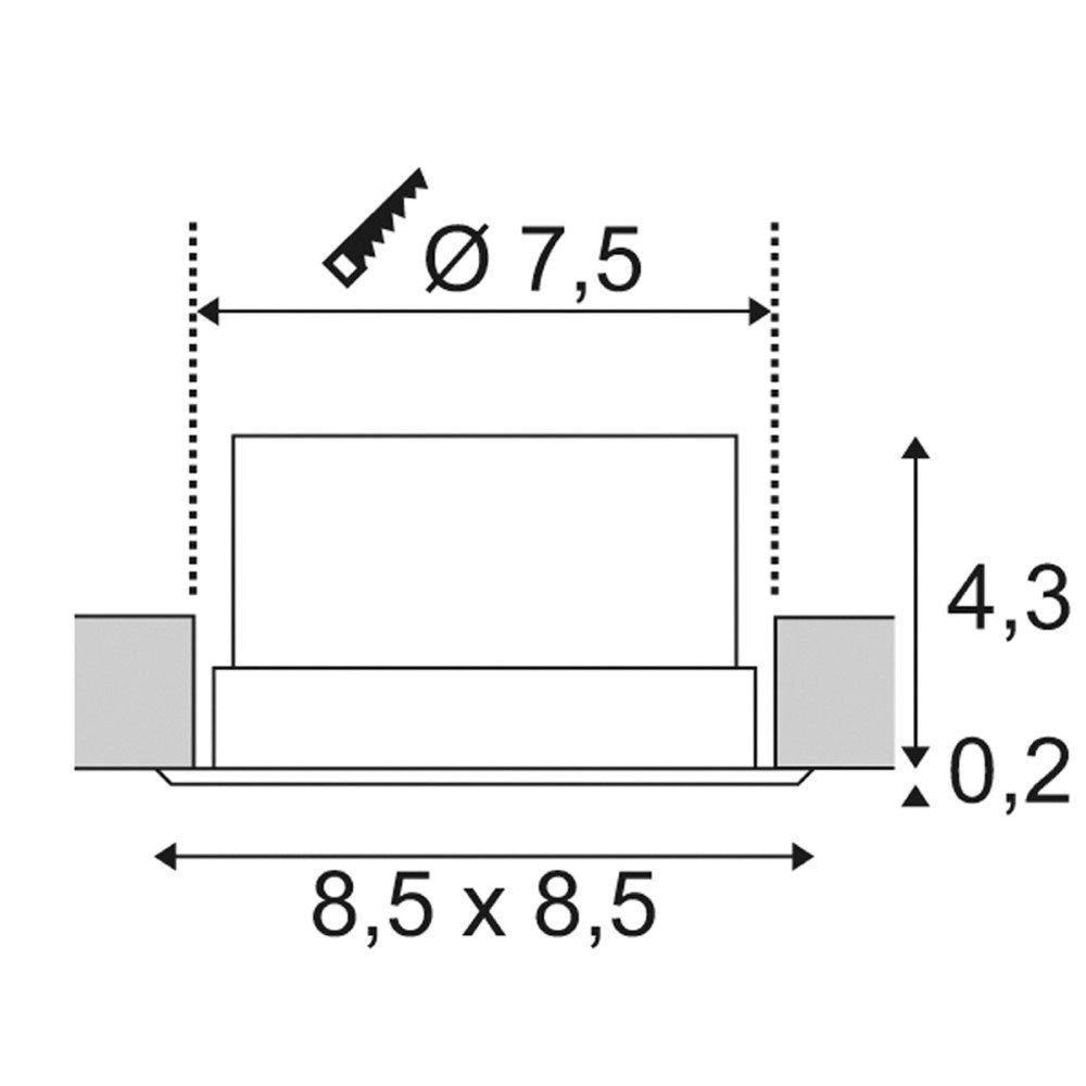 Recessed ceiling lamp Verlux 8.5cm white SLV 4024163164306