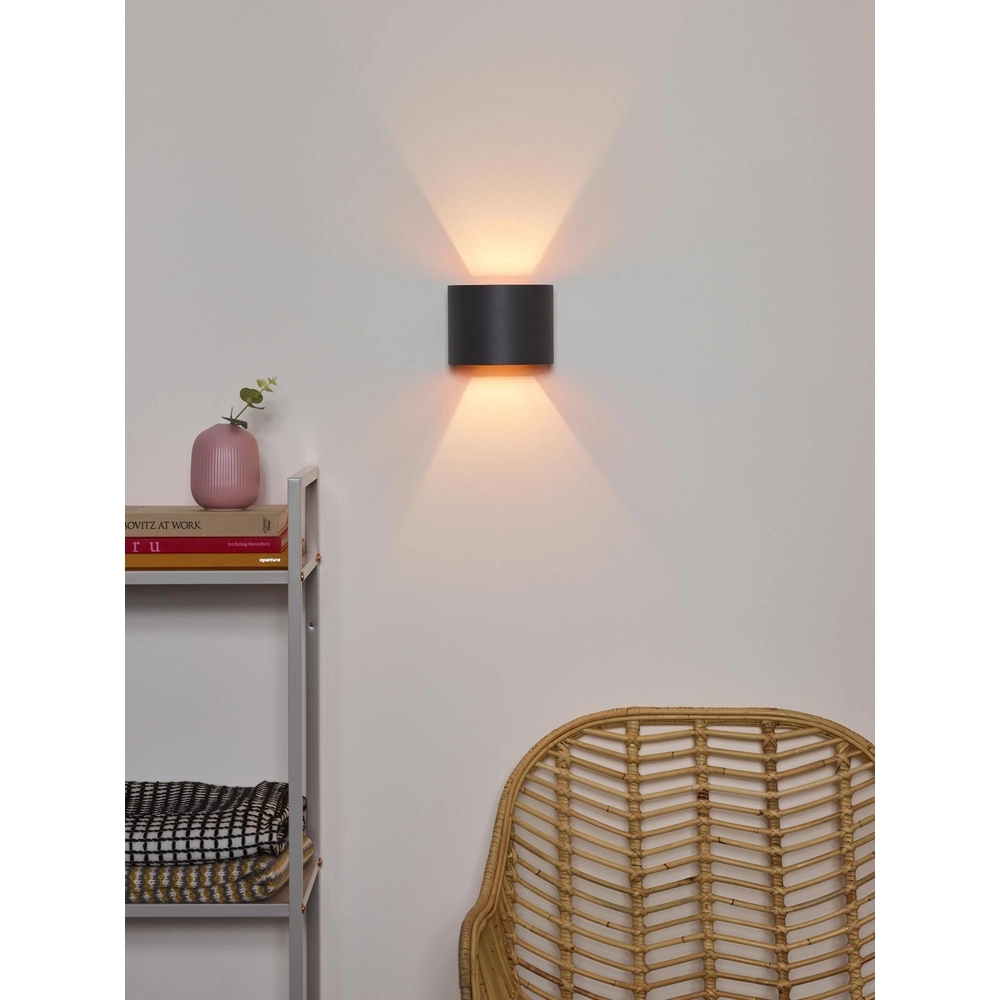 Rounded wall spot Xio 2700K grey Lucide 5411212091925