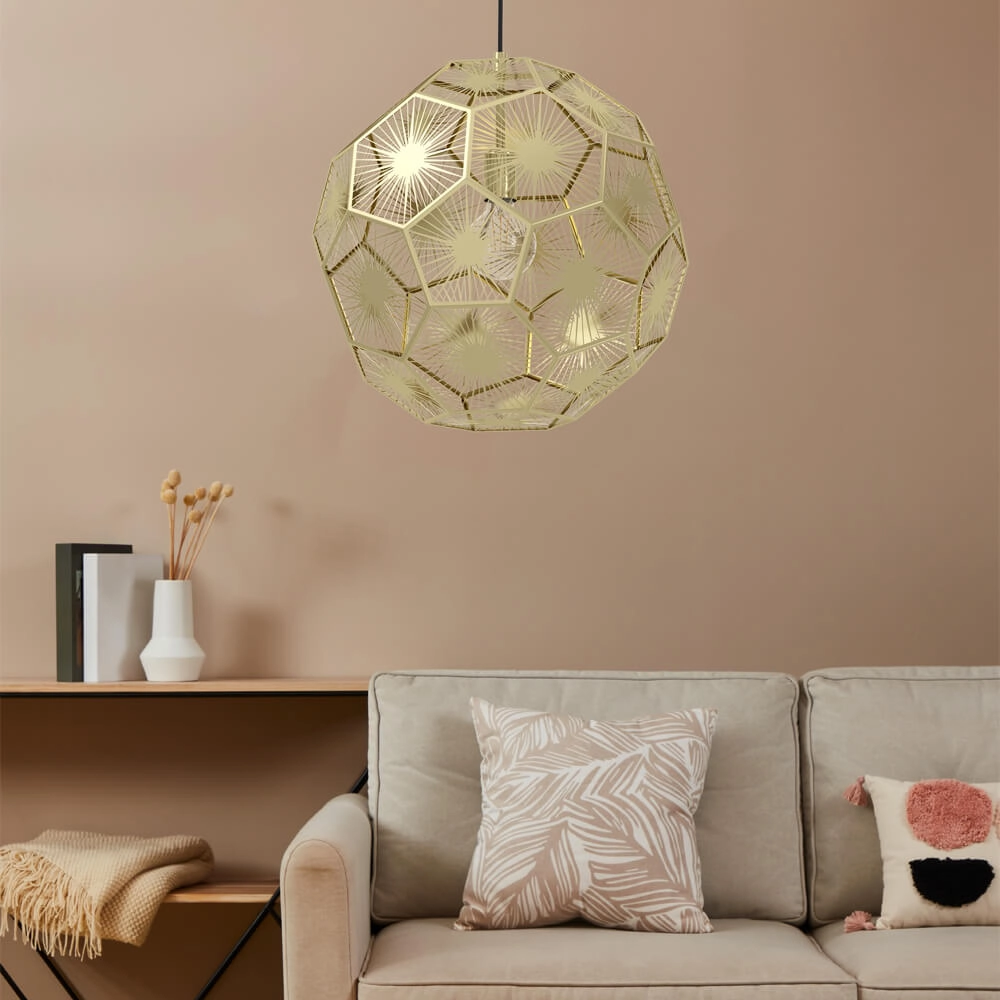 Gold design hanging lamp Skoura Ø 50cm Stars of Light 9002759397562