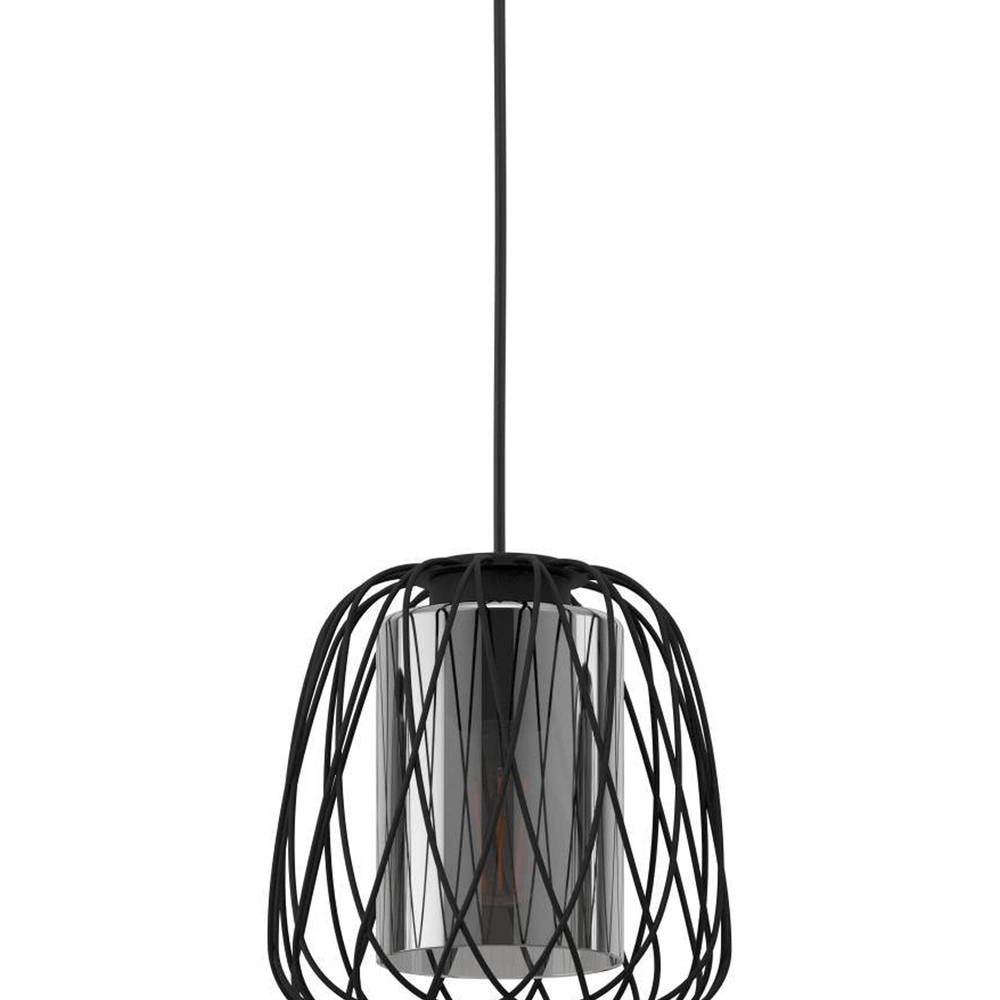 Wire pendant lamp Floresta 3L - with smoke glass Eglo 9002759997069