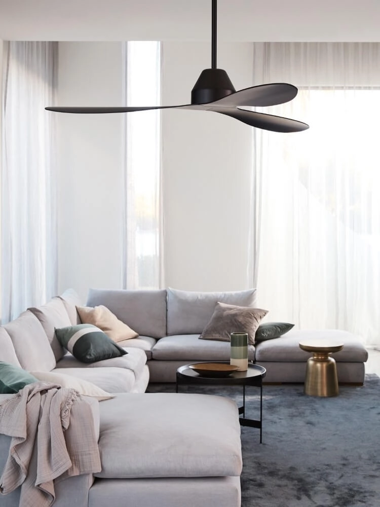 Ceiling fan black without lamp Whitehaven Ø 143cm IP55 Beacon 9333509136446