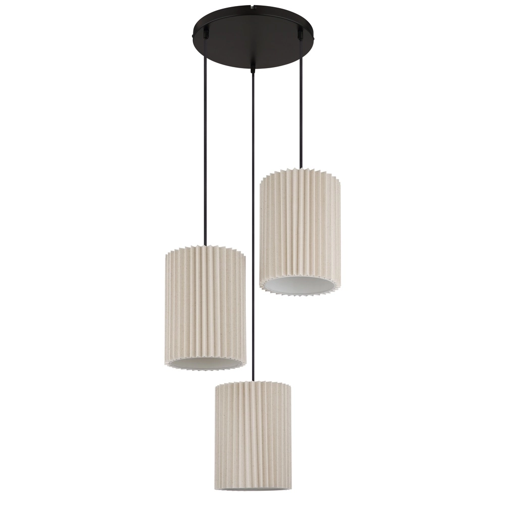 3-light pendant lamp Page black with white round Globo 9007371525607