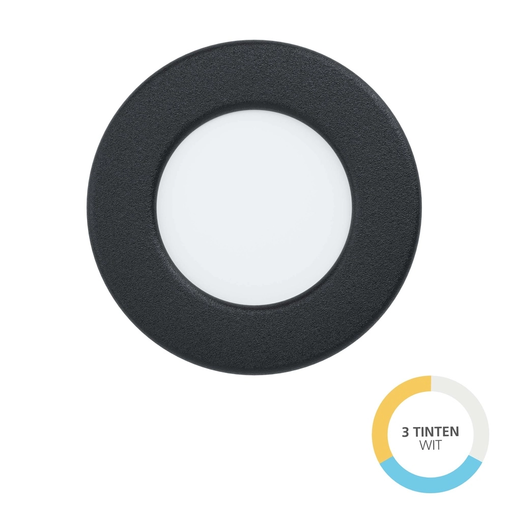 Recessed spotlight Fueva 6 round - black - Ø 8,8cm