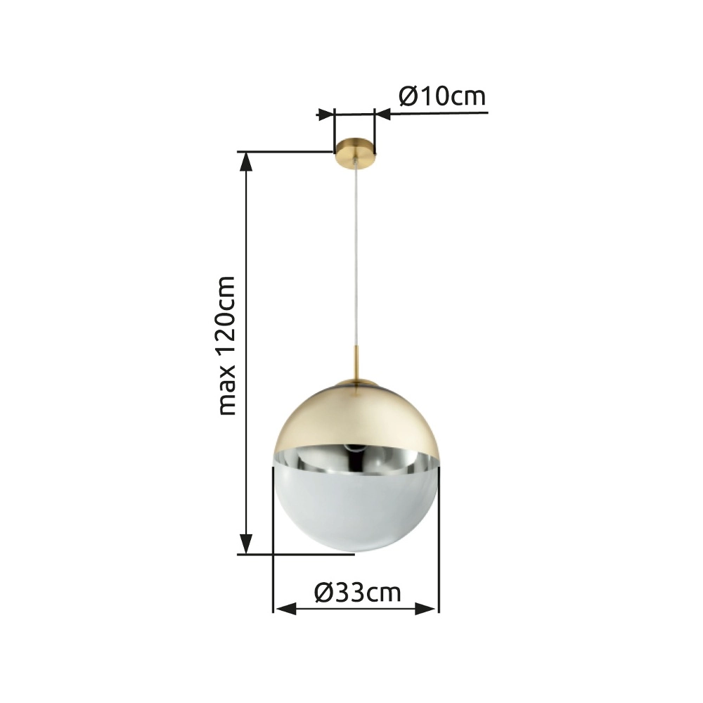 Pendant lamp Varus gold Ø 33cm Globo 9007371371464