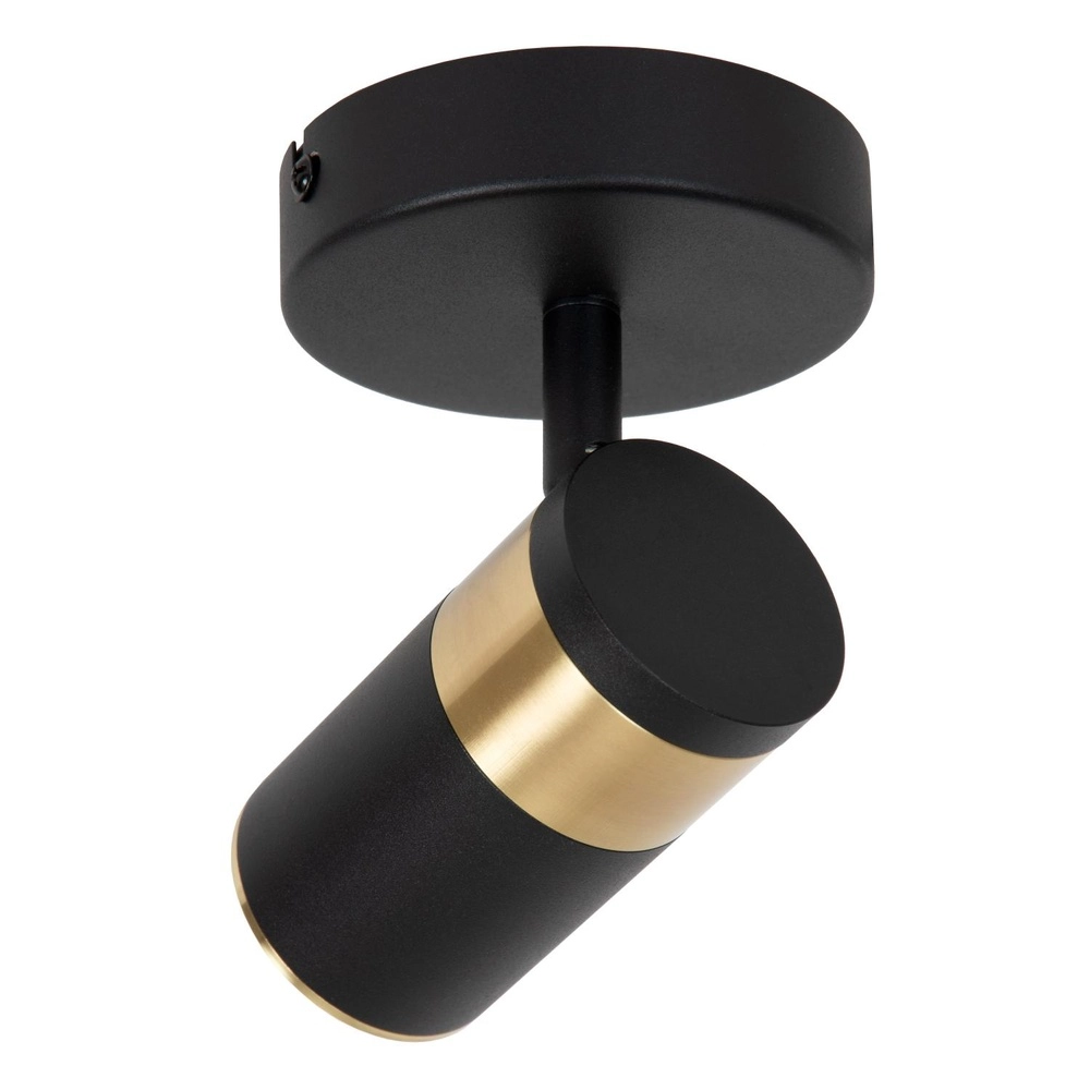 Ceiling lamp Gorik Single black with gold Lucide 5411212530974