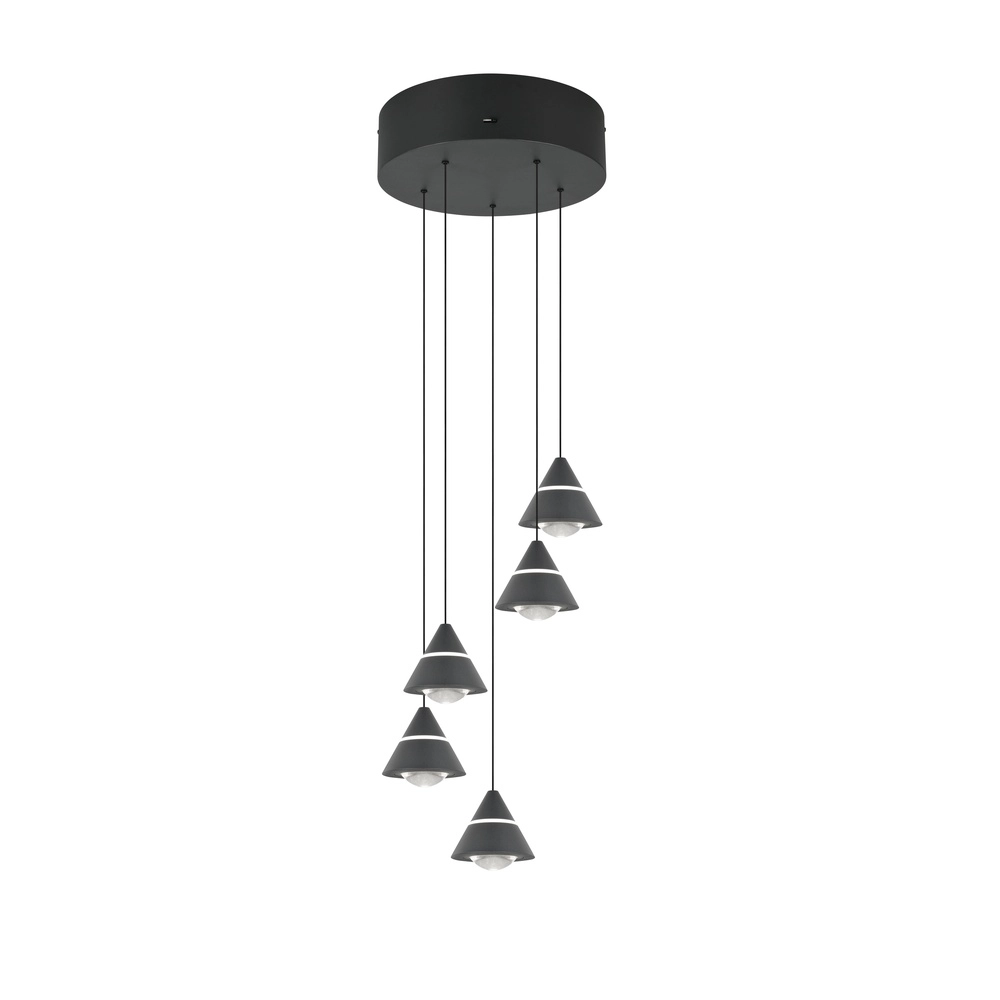Design pendant lamp Romeo 5-light black Trio 4017807667806