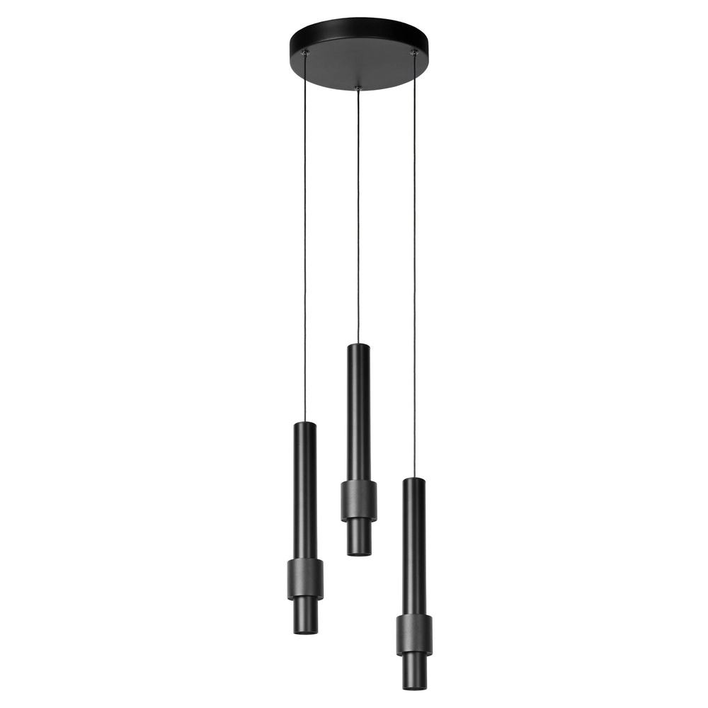 Sleek pendant lamp Margary 3-light black