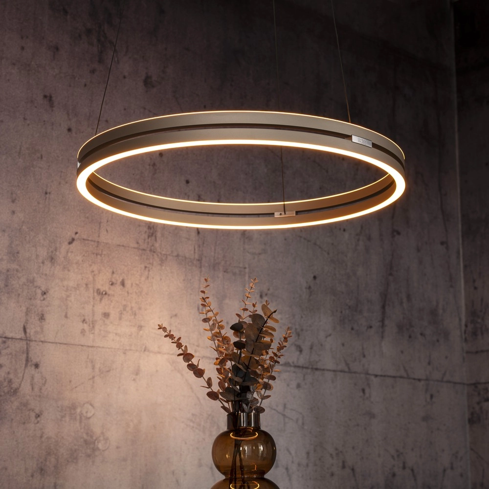 Office pendant lamp Pure E-Loop bronce - Ø 70cm Paul Neuhaus 4012248398364