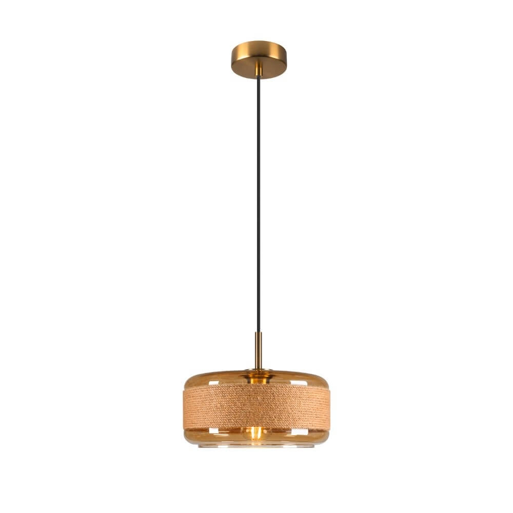 Pendant lamp Pantilo Rope 27 amber glass - Ø 27cm