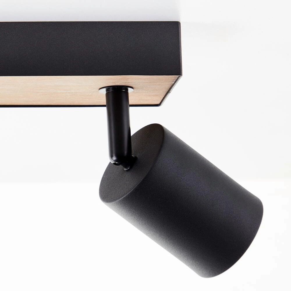 3-light lamp Jello Wood black with wood Brilliant 4004353428395
