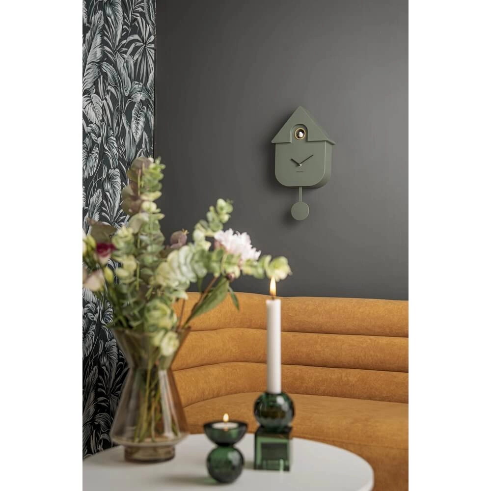 Wall Clock Modern Cuckoo green Karlsson 8714302687167