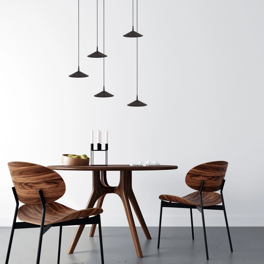 5-light pendant lamp Ceppo black Ø 18cm round Masterlight 8718121358697