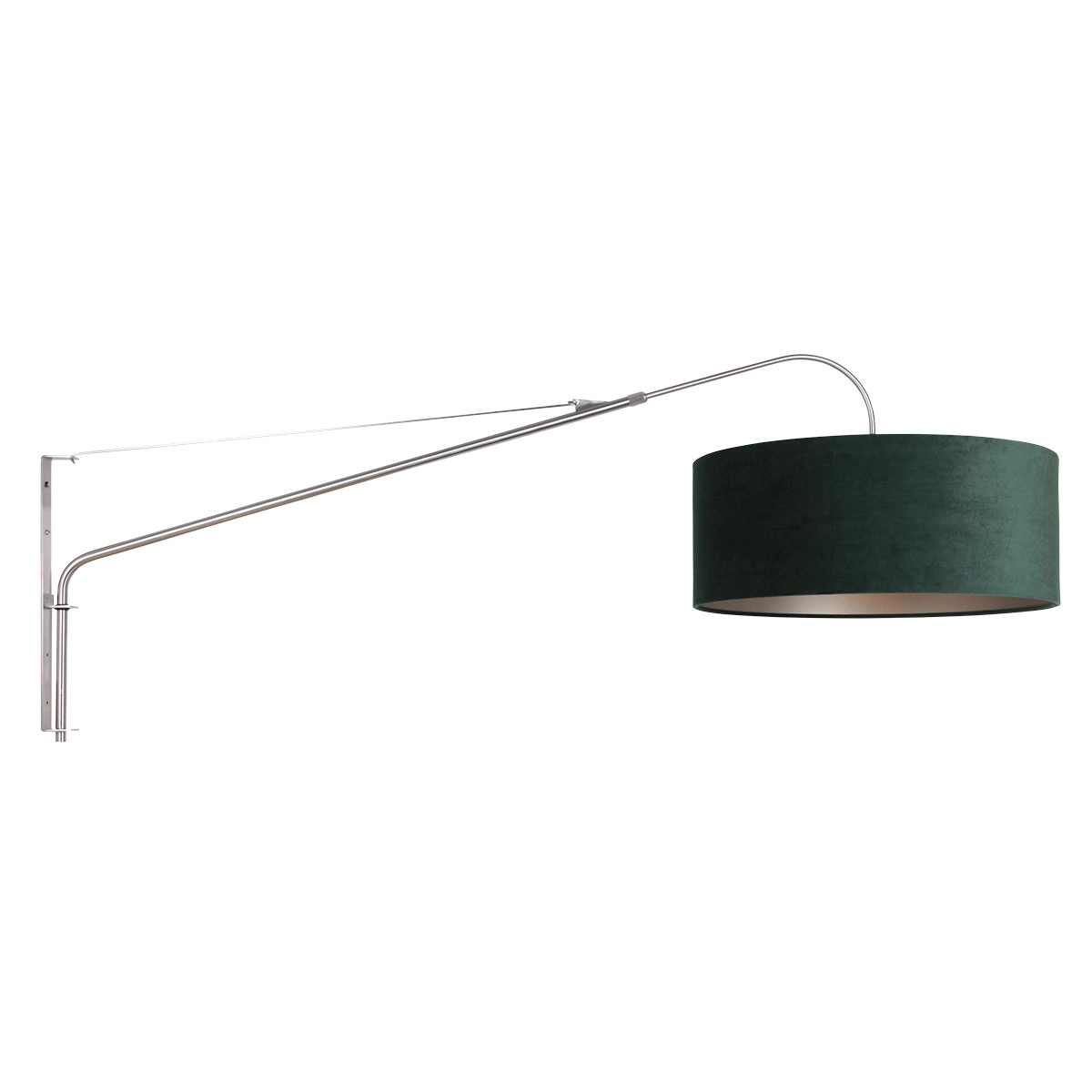 Wall lamp Elegant Classy 50cm stainless steel with green velvet shade Steinhauer 8712746146004
