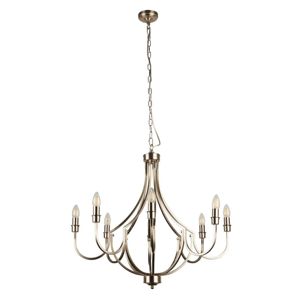 Classic pendant lamp Lodge 8-light silver Searchlight 5053423242217