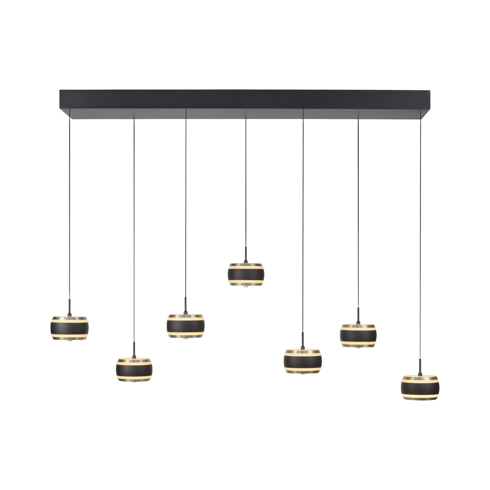 7L dining table pendant lamp Pure Falling Rings black pearl Paul Neuhaus 4012248396599