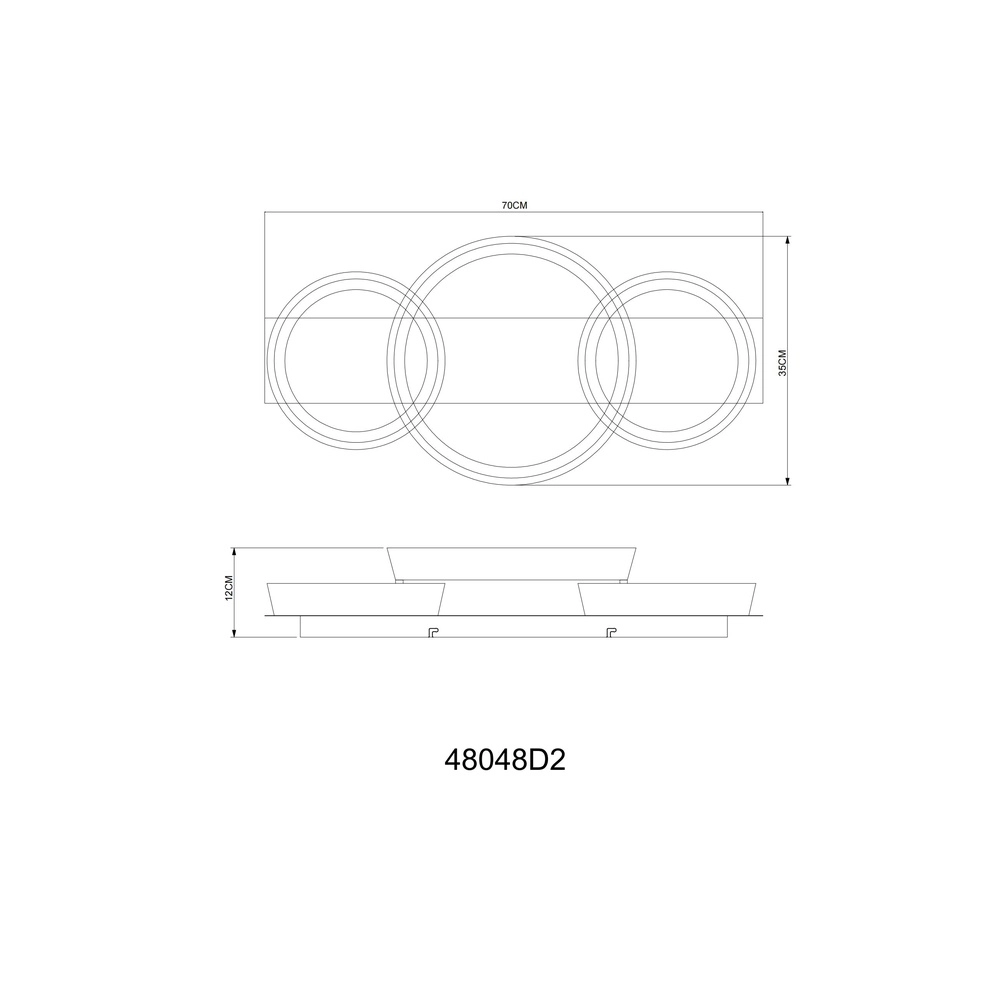 Sleek ceiling lamp Syrakus coffee brown 3 rings Globo 9007371576081