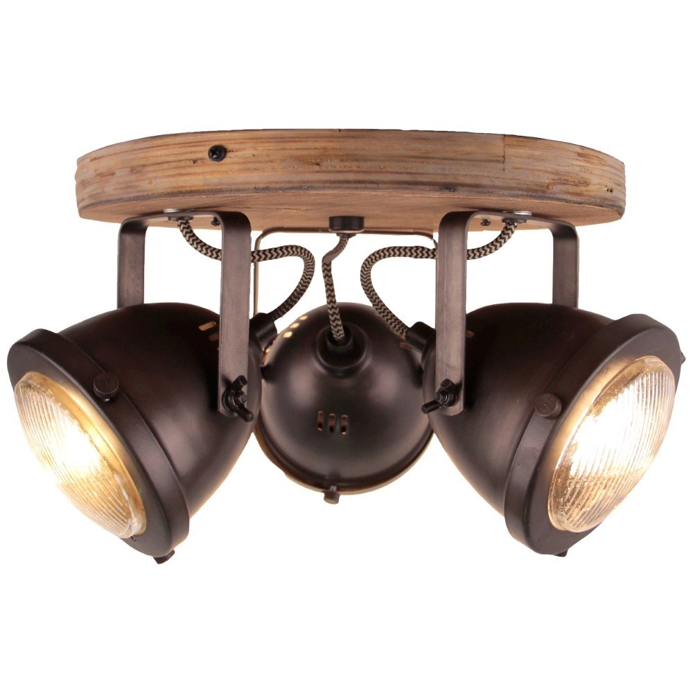Industrial spotlight Carmen Wood 3-light