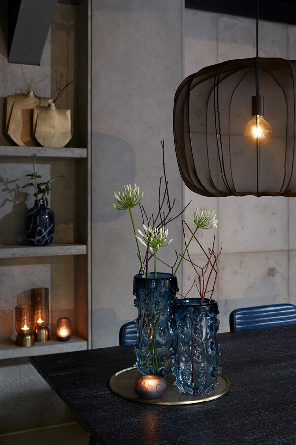 Bohemian pendant lamp Plumeria black Ø 50cm
