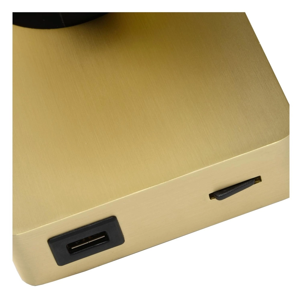 Bedside lamp Nigel with USB charging point gold Lucide 5411212092953