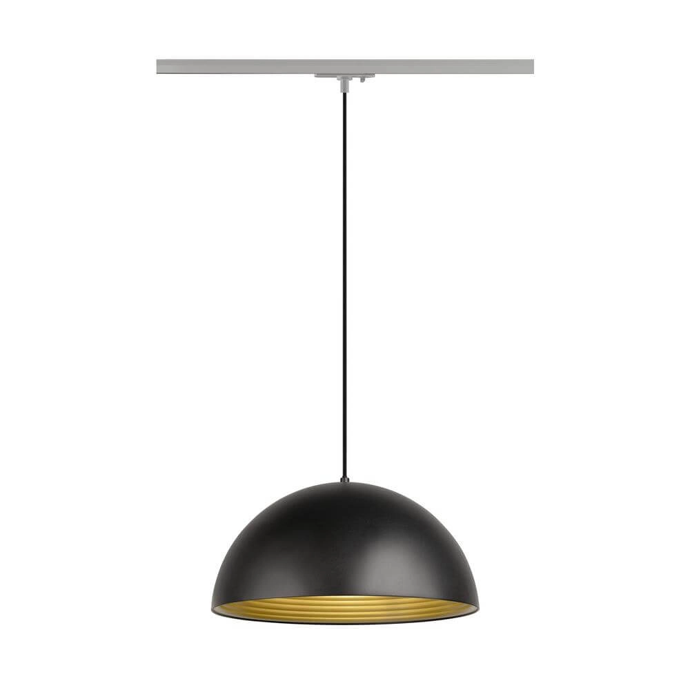 Pendant light for rail Forchini M 40 black and white 1-phase Ø 40cm