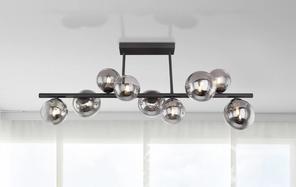 Black ceiling lamp with smoke glass Riha Globo 9007371393039
