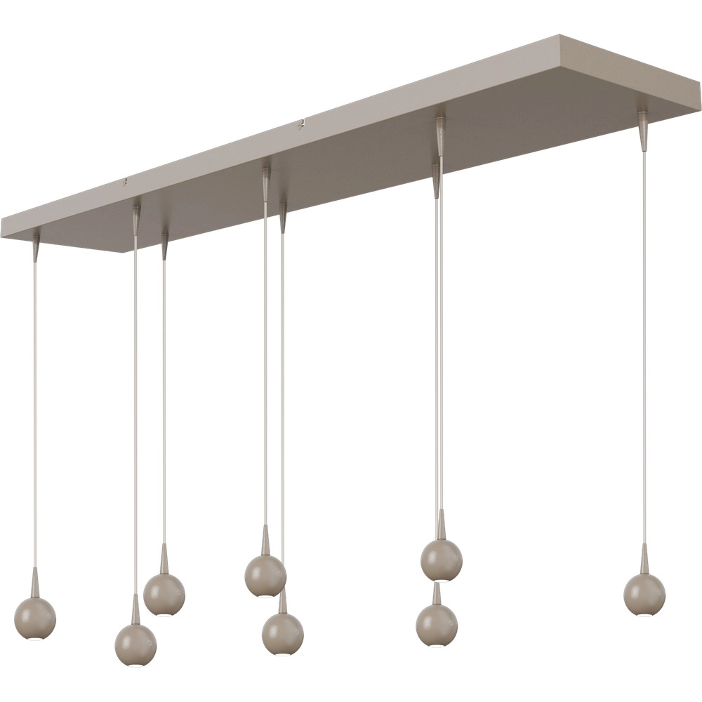 8-light pendant lamp Talana 130cm beige terra Ø 6cm DTW