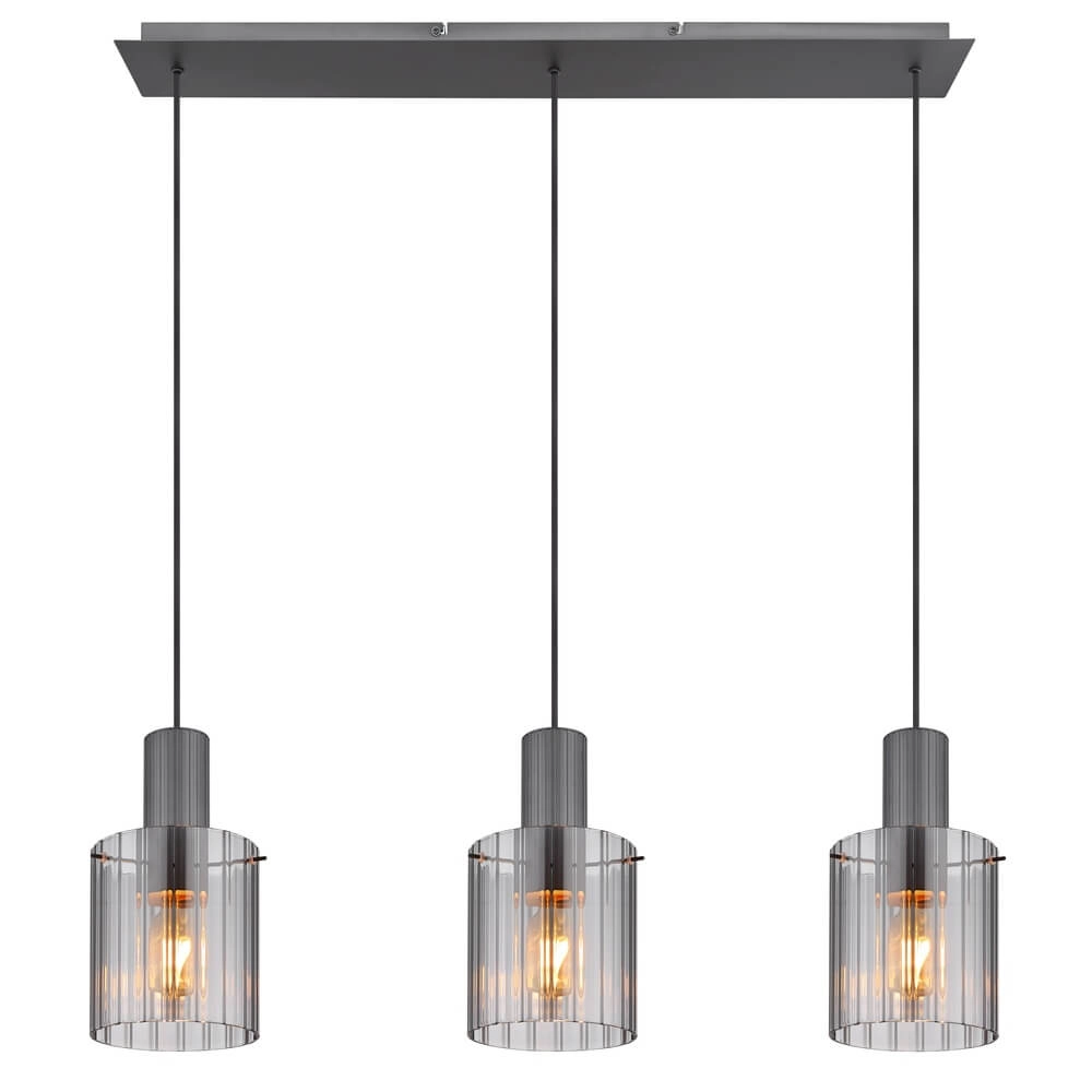 3-light pendant lamp Tulivar Design Smoke Glass Globo 9007371459650