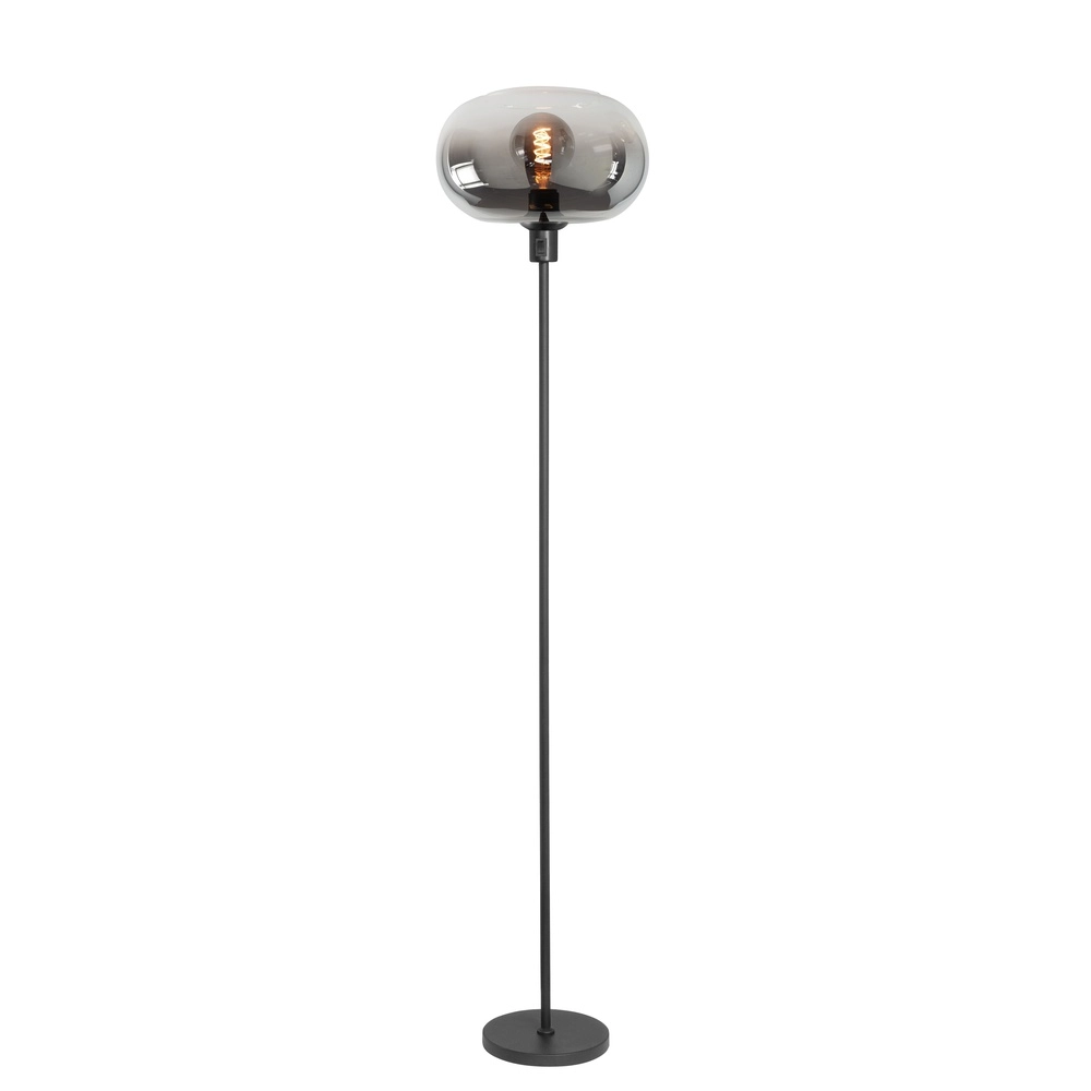 Floor lamp Bellini black with smoke glass Ø 31cm