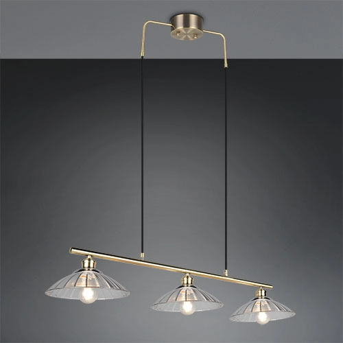 Classic pendant lamp Eluna 3-light old brass