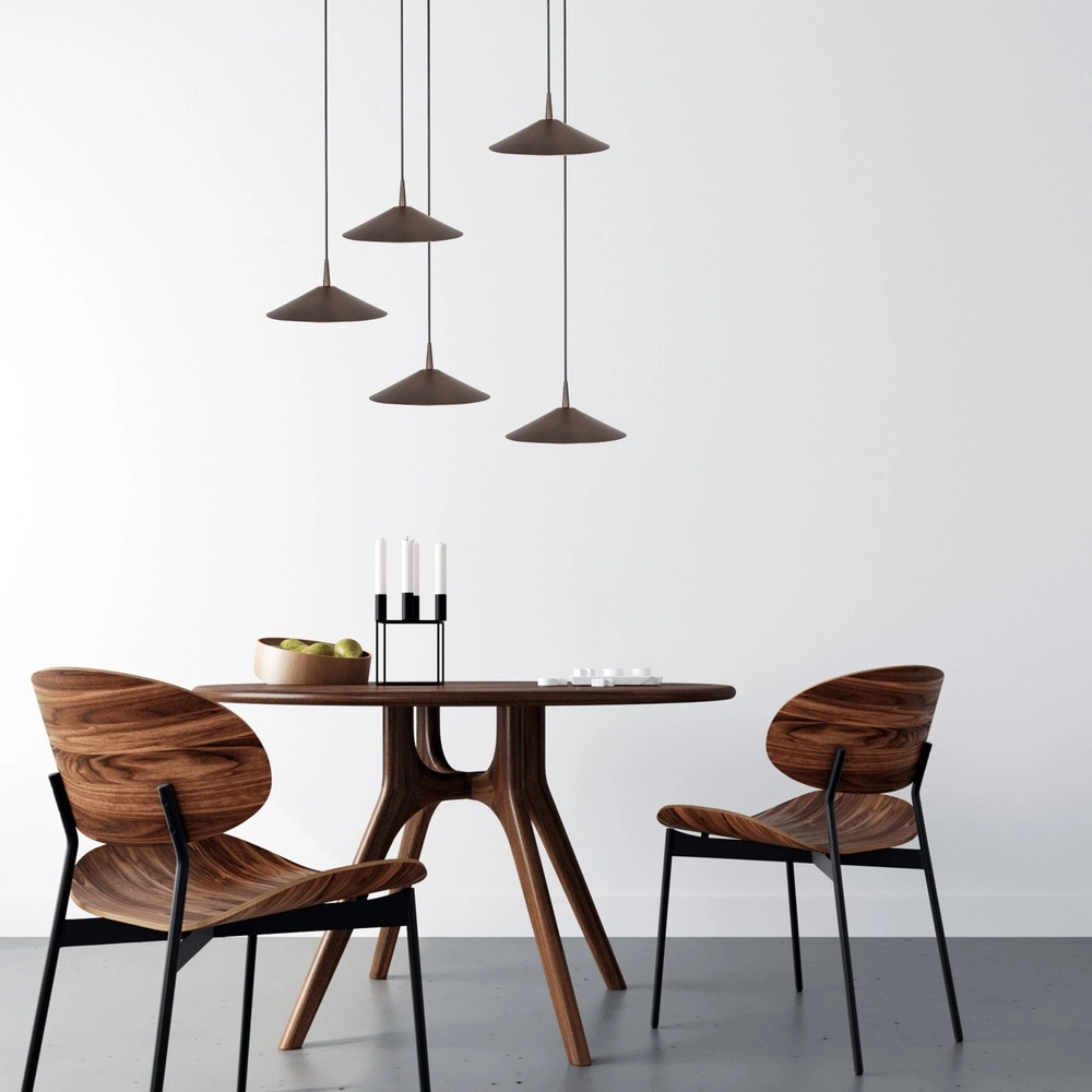 5-light pendant lamp Ceppo cocoa brown Ø 22cm round Masterlight 8718121358772