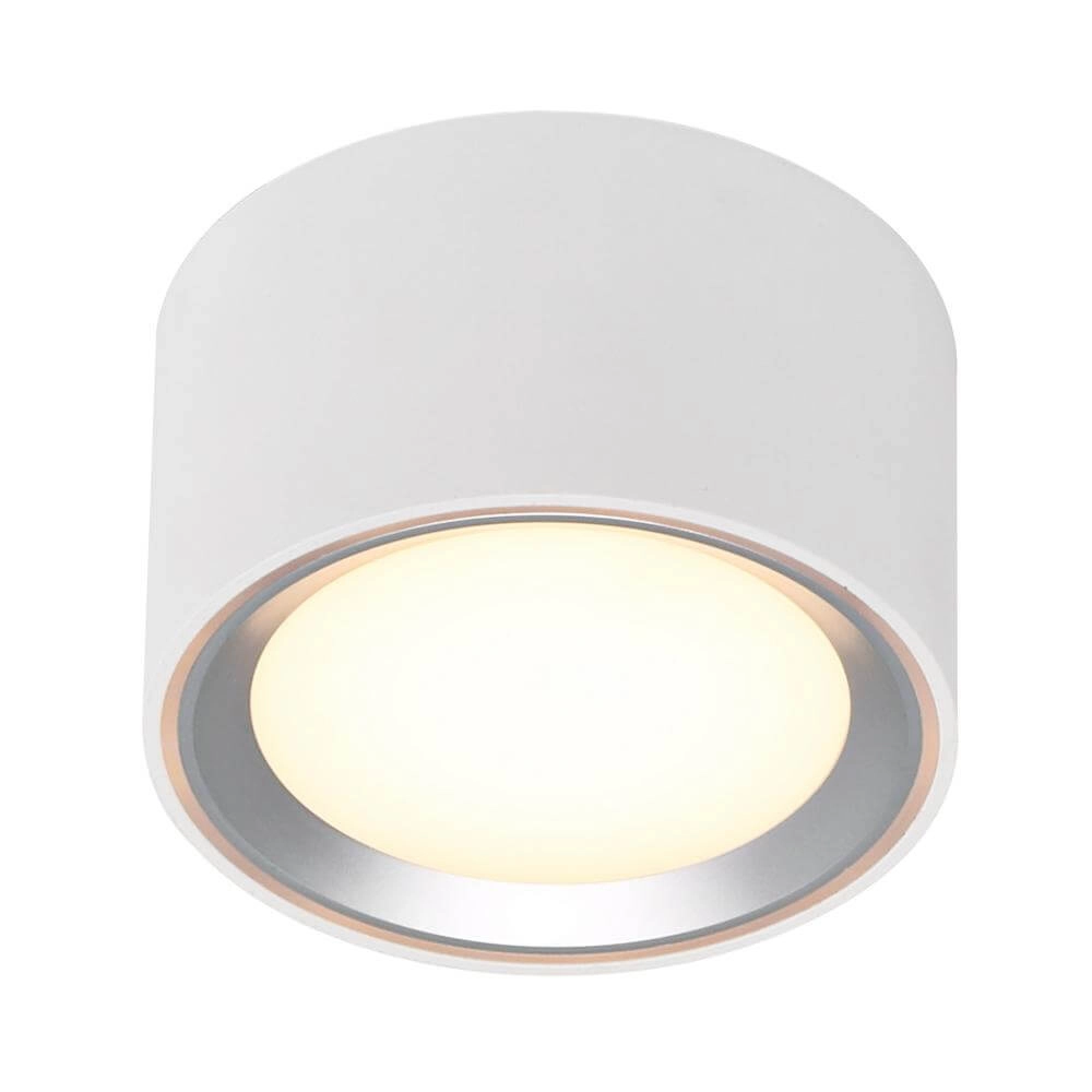 White spotlight with metal ring Fallon 6cm x Ø 10cm