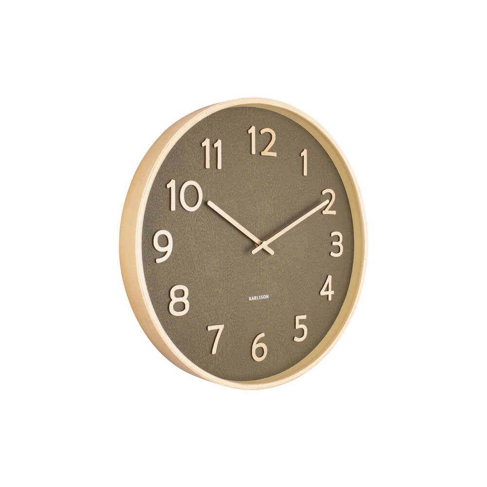 Wall clock Pure wood green - Ø 40cm Karlsson 8714302710209
