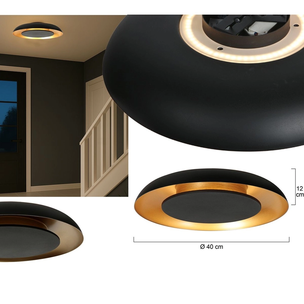 Ceiling light Golden Veil black Ø 40cm Steinhauer 8712746180299