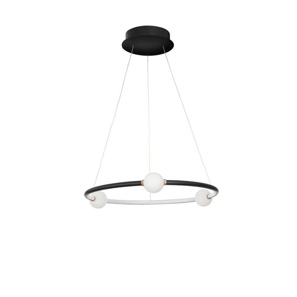 Pendant lamp Celia black with white round horizontal Lyora 5212017429339