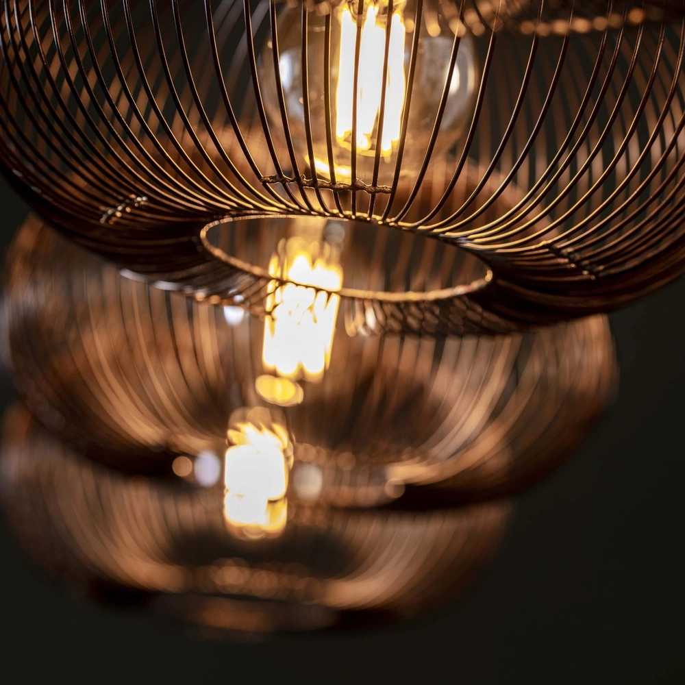 4-light pendant lamp Copper Ø 35cm Lyora 8716803513266