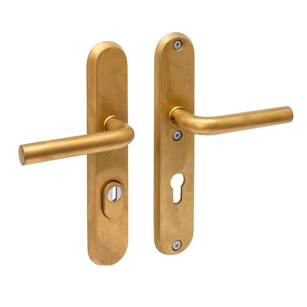 Backdoor hardware Luzern PC 72mm brass tumbled