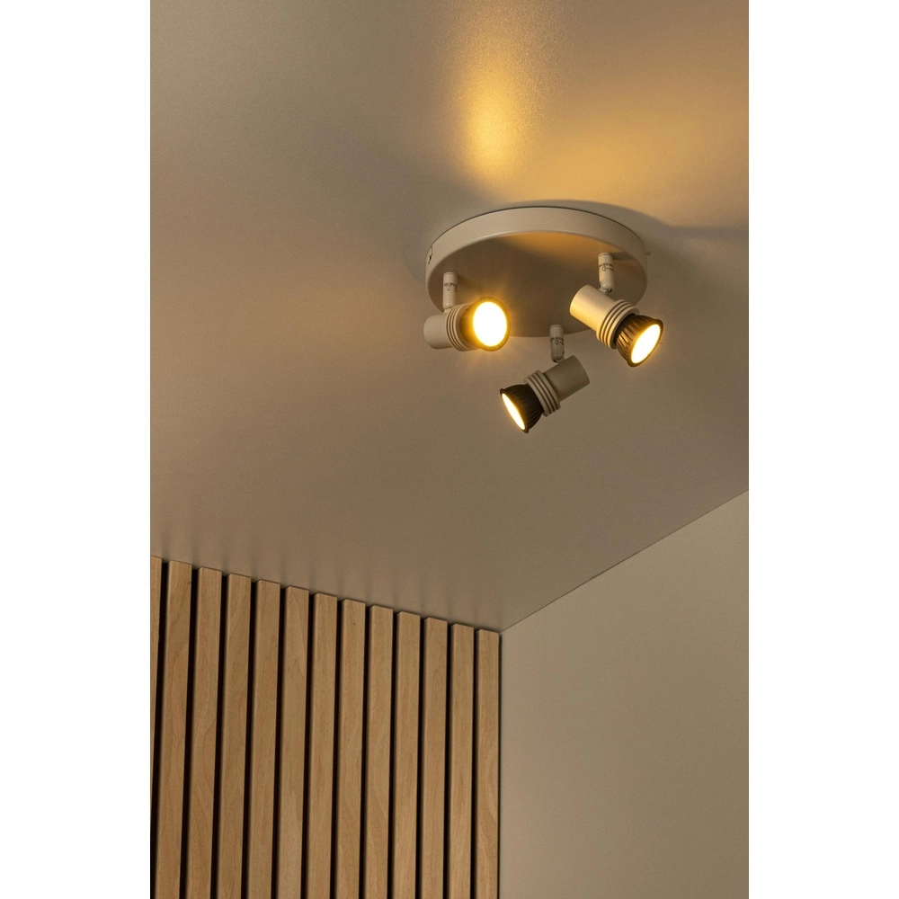Ceiling spotlight Kianti 3-light sand brown Lucide 5411212531117