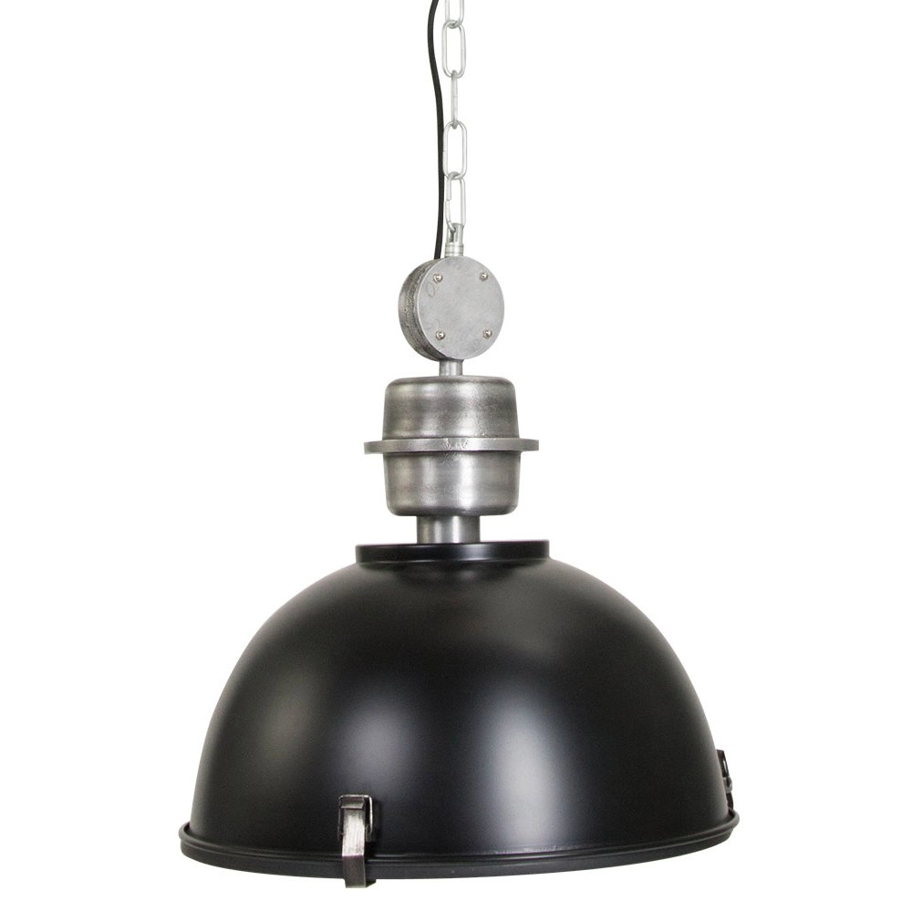 Pendant lamp Bikkel black with metallic gray