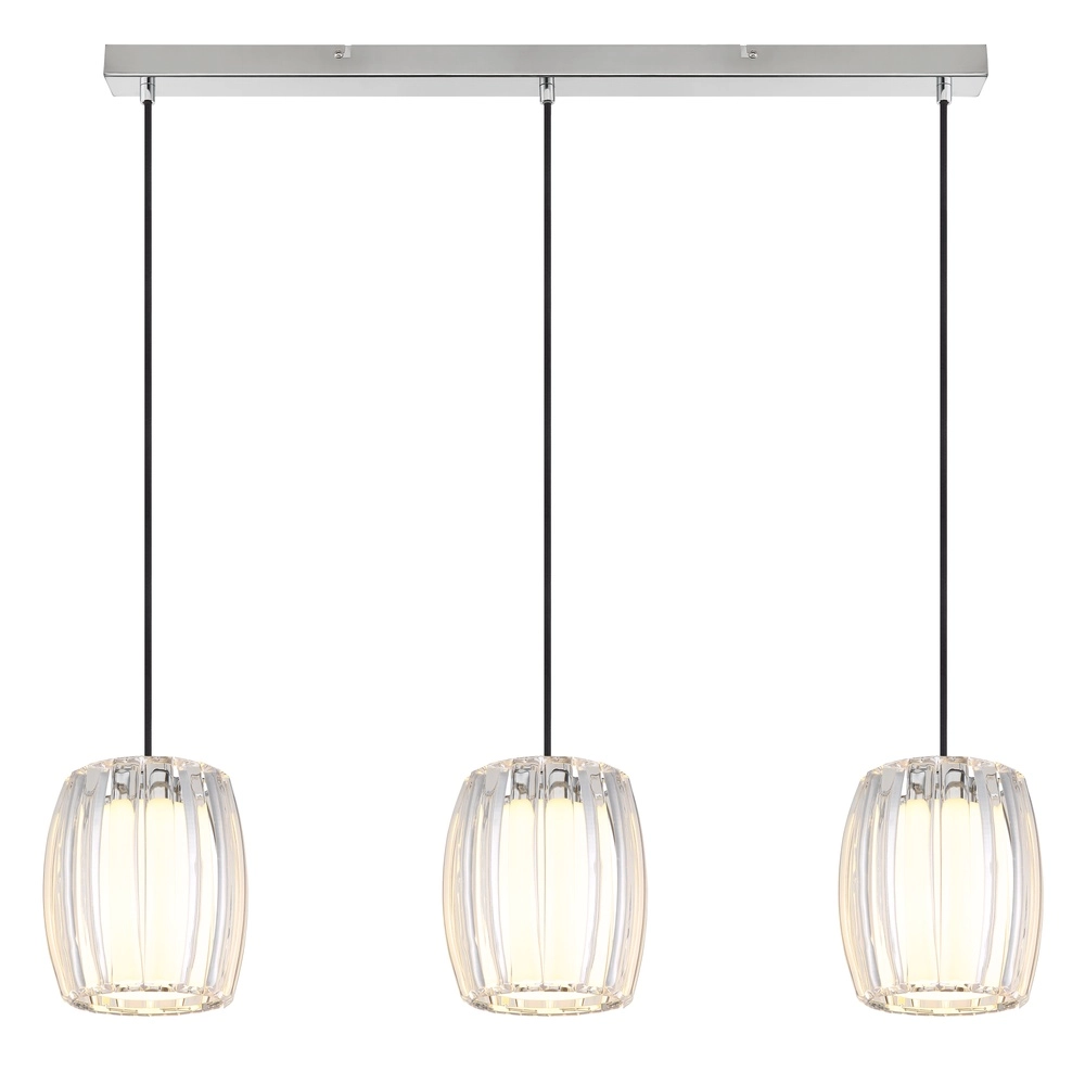 3-light pendant lamp Maribel chrome straight Globo 9007371592098