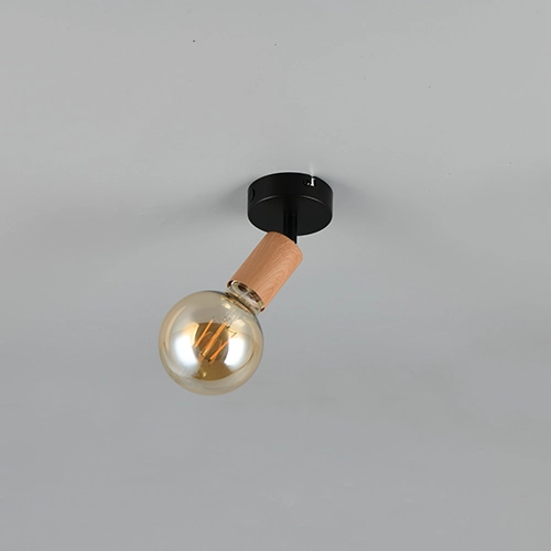 Ceiling lamp Lamego black with wood Trio 4017807670851