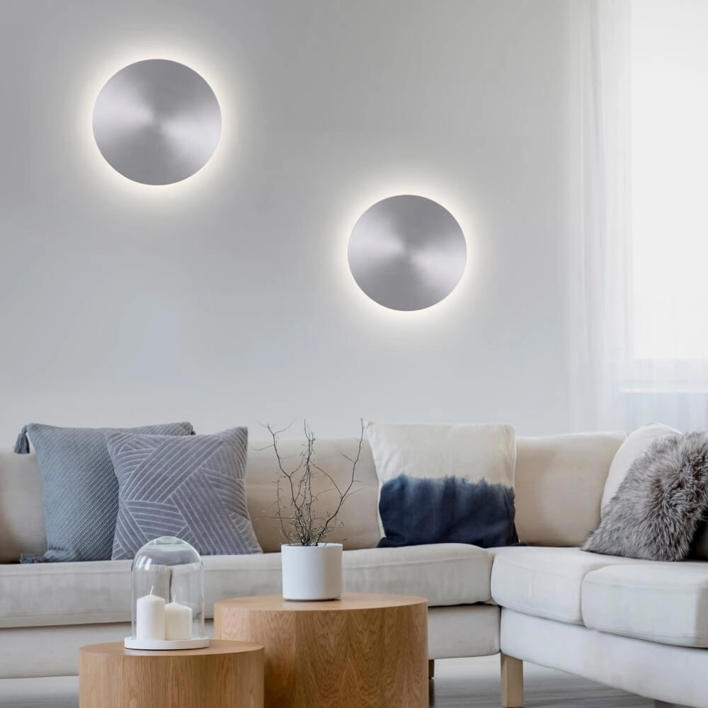 Design wall lamp Akku Puntua Ø 25cm aluminum Paul Neuhaus 4012248372531